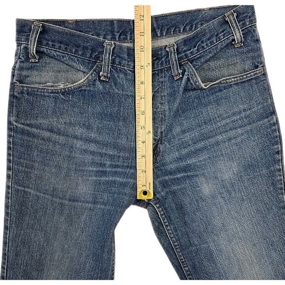 Vintage 70’s Levi’s 684 Orange Tab Bell Bottom Flare Faded Denim Jeans Sz 33X32 - Picture 11 of 12